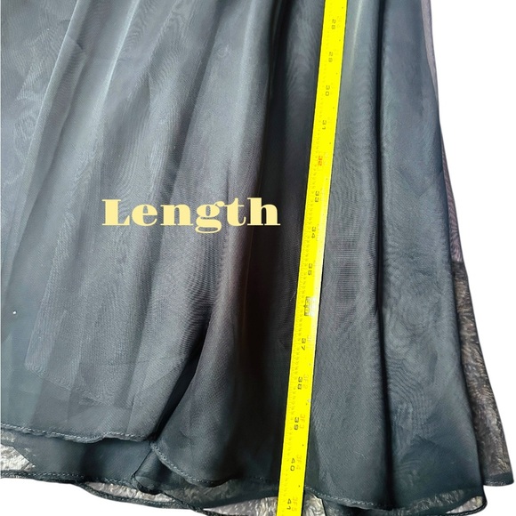 After Dark Skirt Women Sz 12 Black Maxi Chiffon Overlay 90s Goth Witch Vintage - Picture 5 of 6